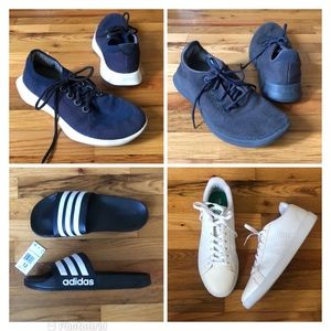 4 Shoe BUNDLE Adidas Allbirds washable shoes sneakers sandals comfort (size 12)